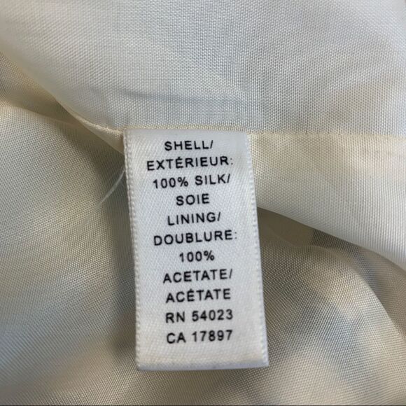 Banana Republic polka dot pencil skirt 100% silk Sz 2 Ivory white black🇨🇦 - Picture 6 of 10